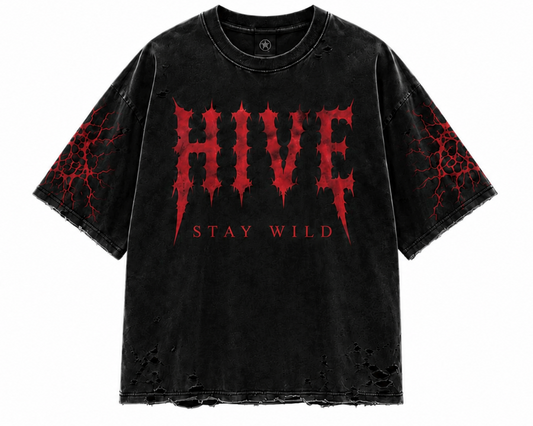 082 - HEAVY DISTRESSED BASIC BLACK SHIRT