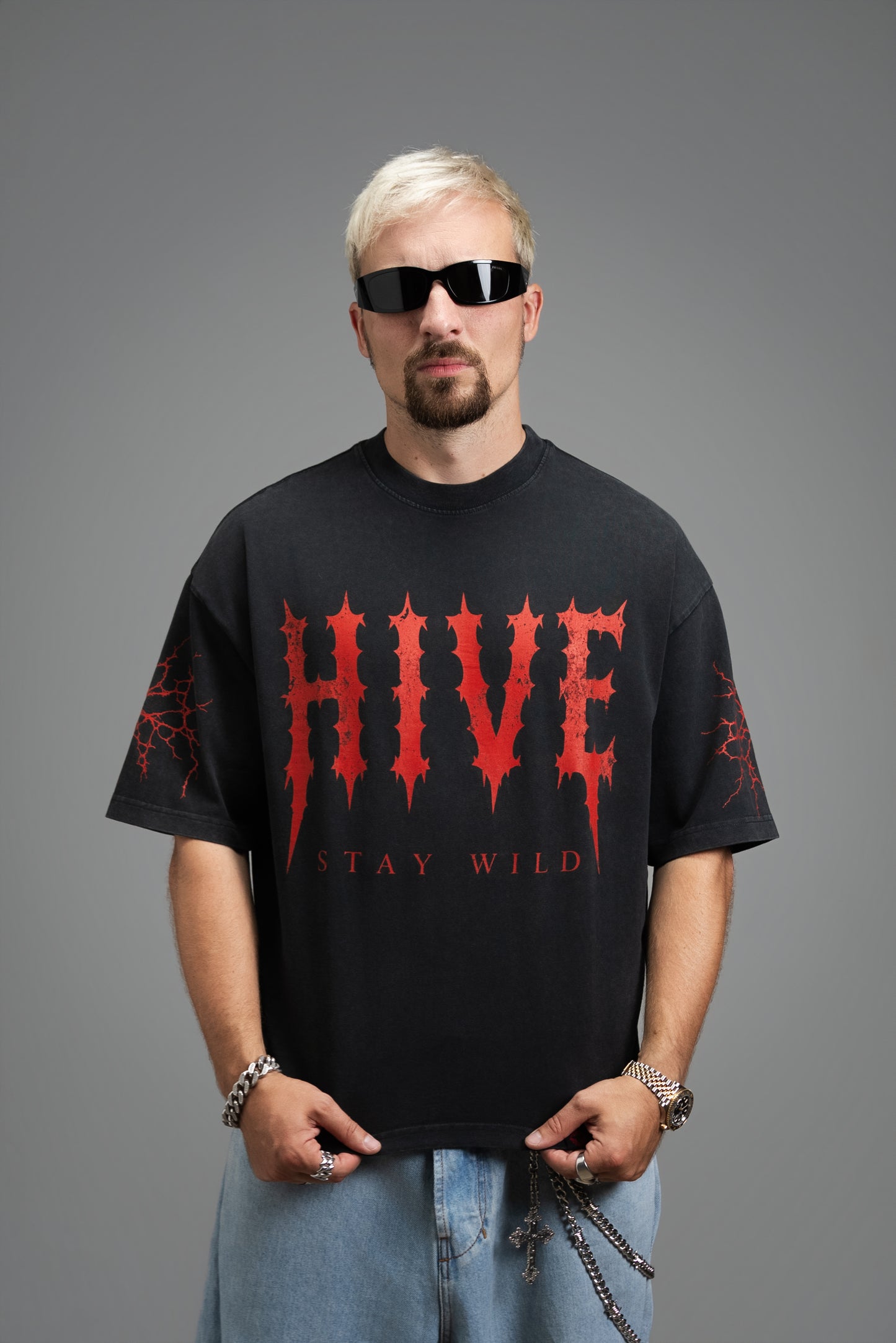 082 - HEAVY DISTRESSED BASIC BLACK SHIRT