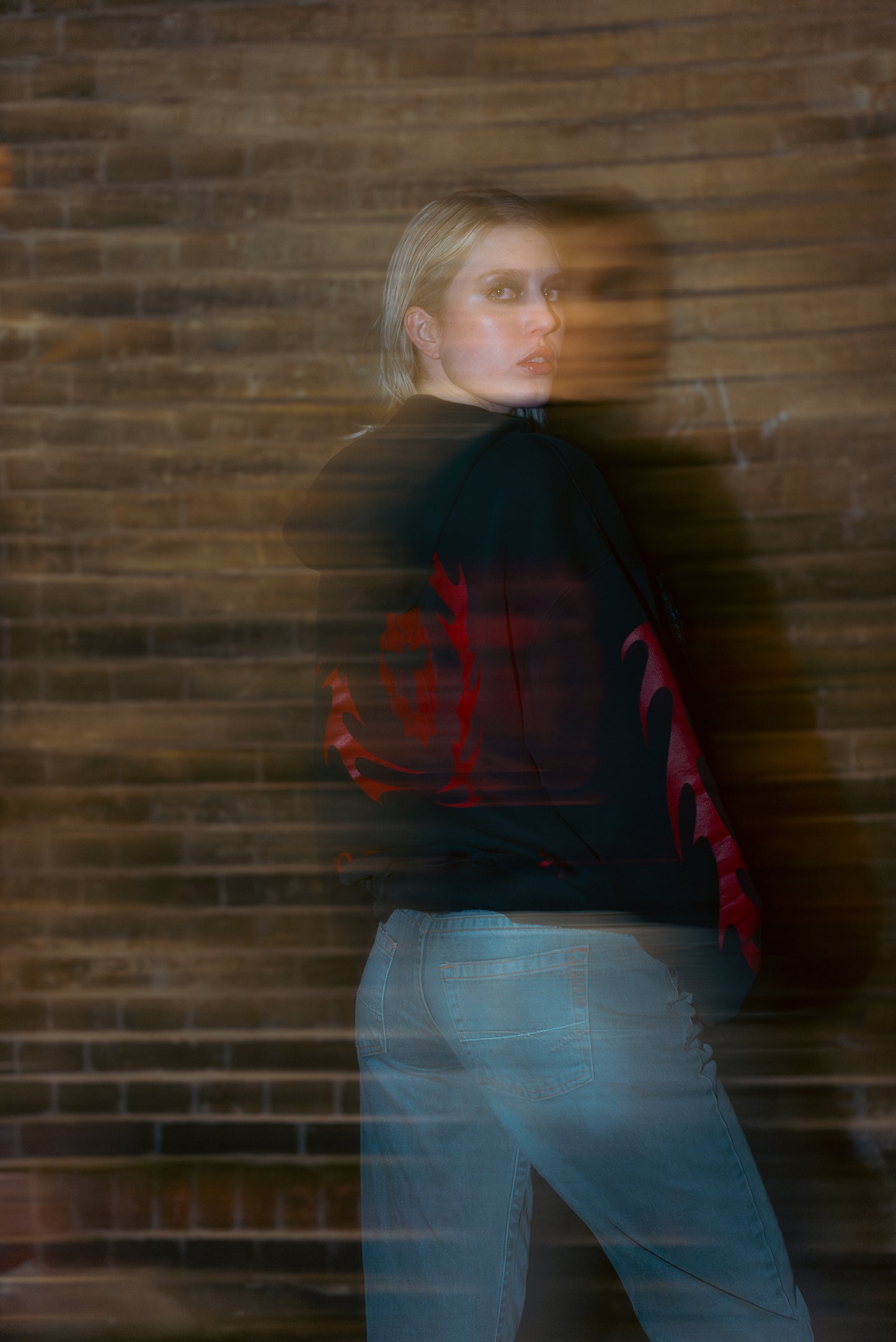 073 - Oversized Distressed Tribal Hoodie
